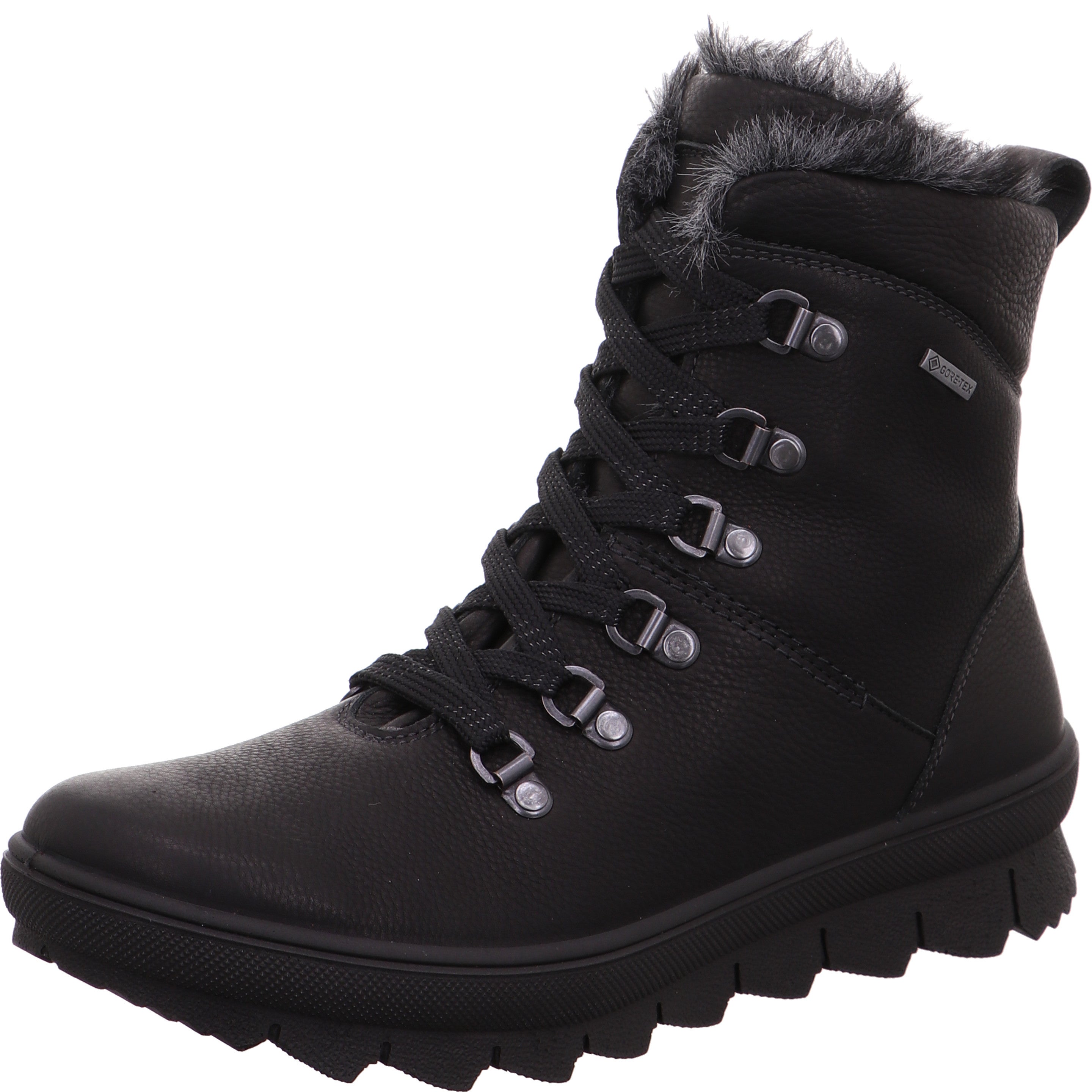 legero NOVARA Damen  Schnürboots mit Reißverschluss - Farbe: Schwarz - Größe: 4