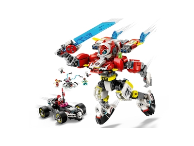 LEGO Coopers tijgermecha en Zero's hot rod auto (71497)