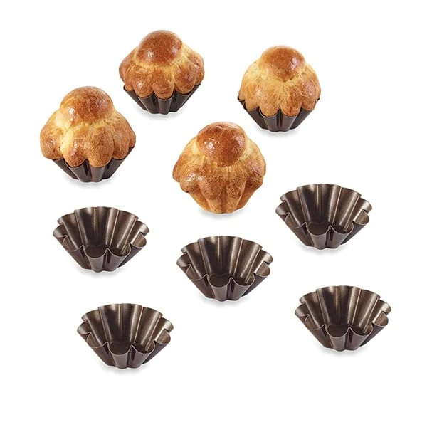 Lot de 8 moules à brioches individuels 8cm Gobel