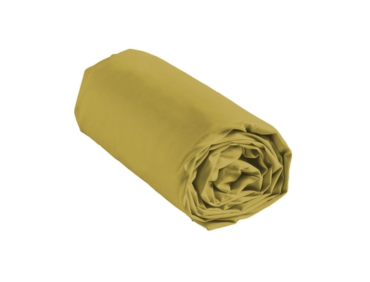 DOUCEUR D'INTERIEUR - Drap housse linette douceur d'intérieur jaune 160 x 200