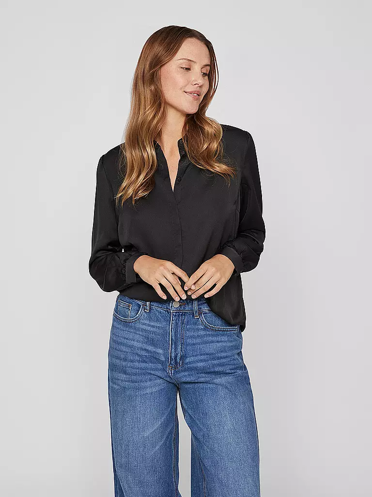 VILA Bluse VIELLETTE schwarz