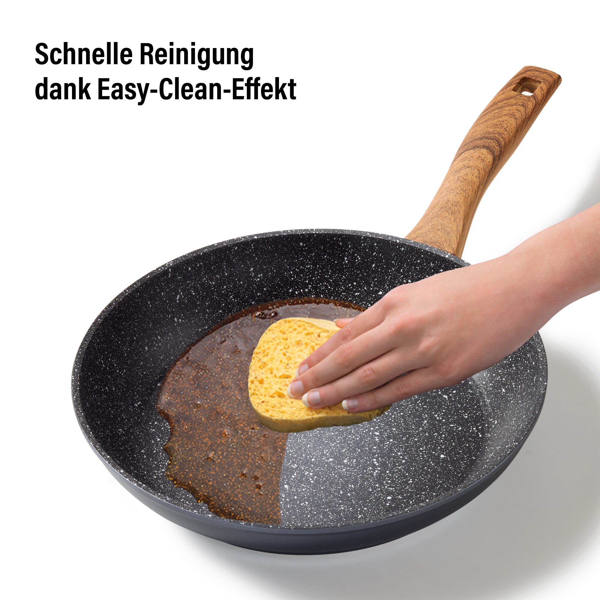 STONELINE® Back to Nature Bratpfanne 28 cm, Made in Germany, Induktion, antihaftbeschichtete Pfanne