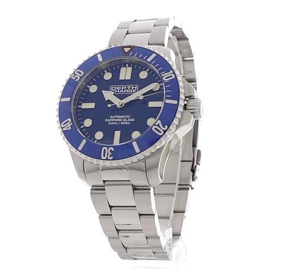 Depth Charge Stainless Steel Blue Dial Dive Watch