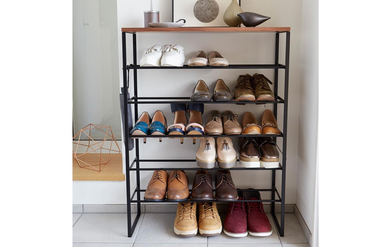 Schuhregal Tower 6-stufig, Schwarz<br>Organizer für Schuhe