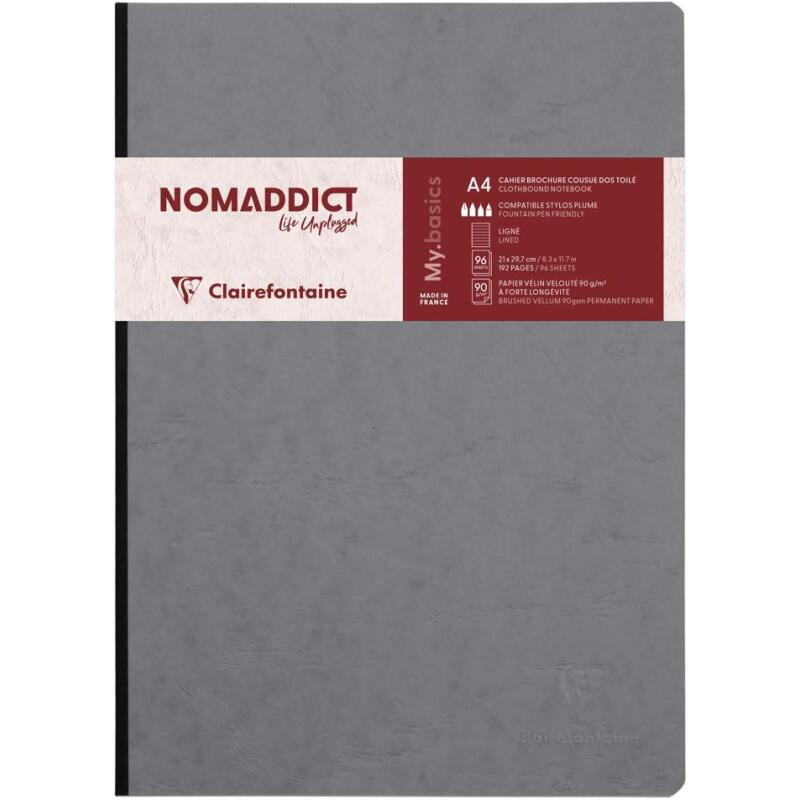 Cahier brochure Age Bag A4 192 pages ligné - Gris