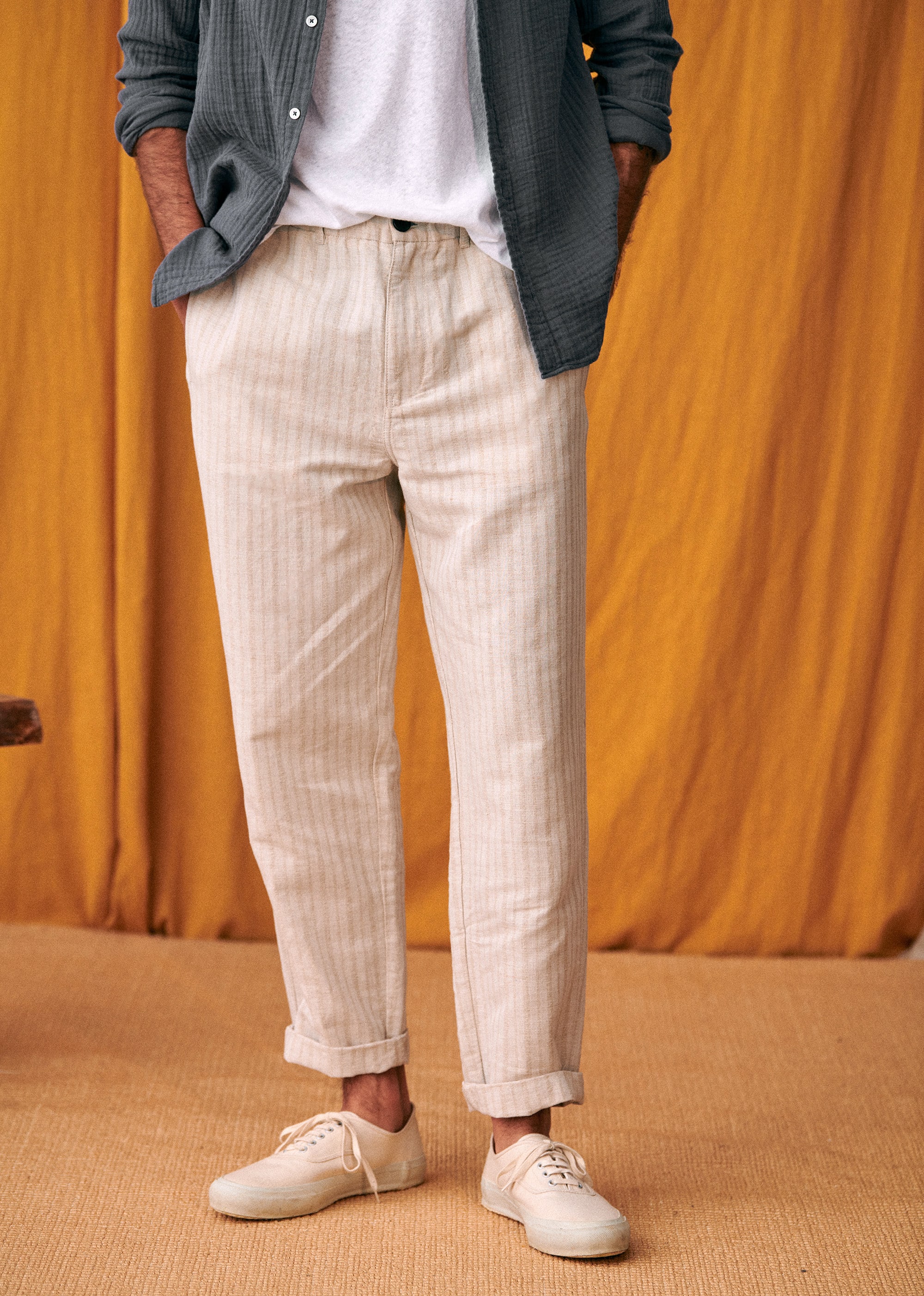 Pantalon Shane - Beige rayé - E-SHOP/BAS Pantalons 5905608