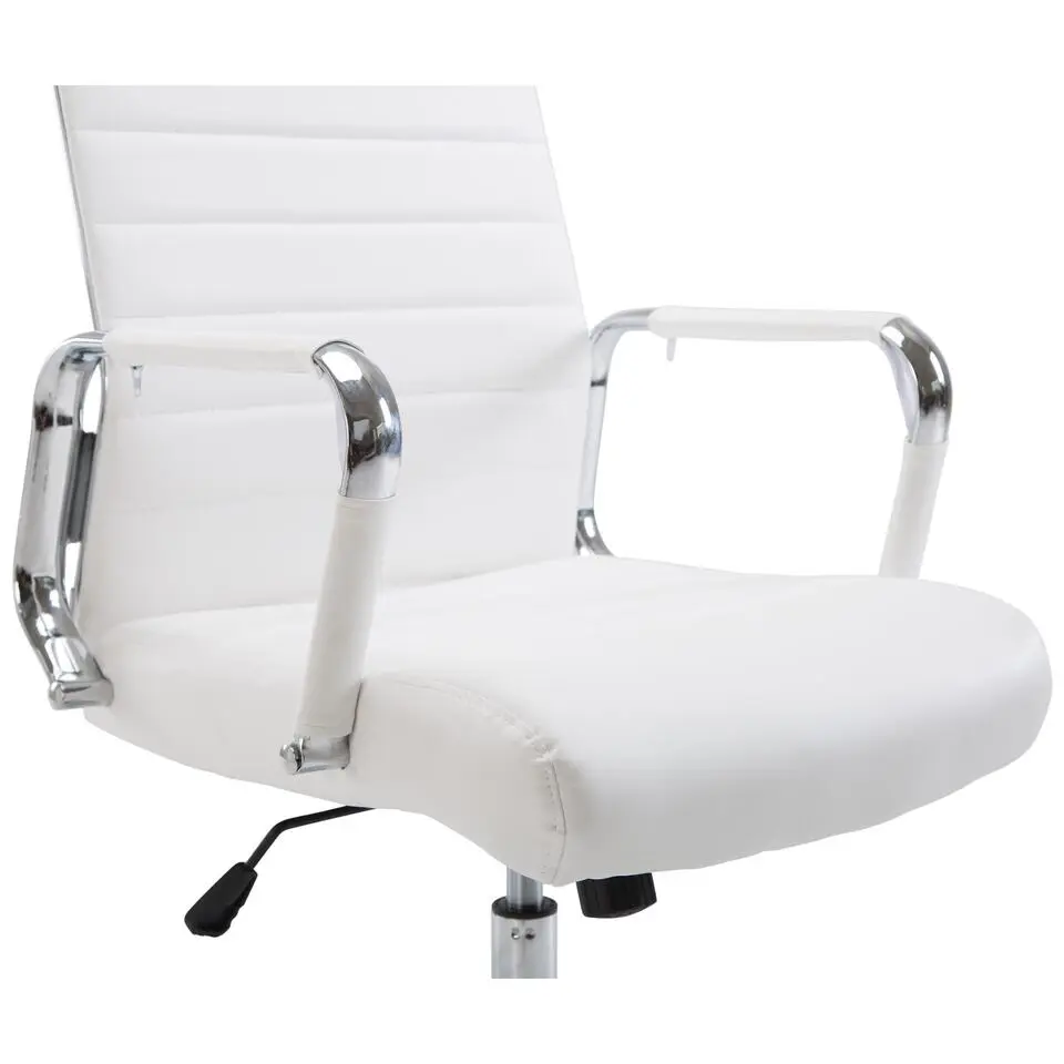 CLP Bureaustoel Kolumbus chroom Frame - Kunstleer - wit