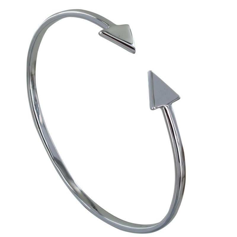 Bracelet Argent Rhodié Jonc Double Flèche