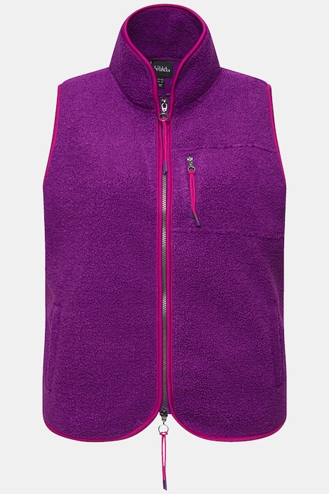 Teddyweste, Stehkragen, 2-Wege-Zipper, ärmellos