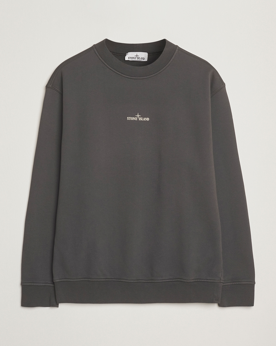 Stone Island Cotton Fleece Backprint Sweatshirt Lead Grey