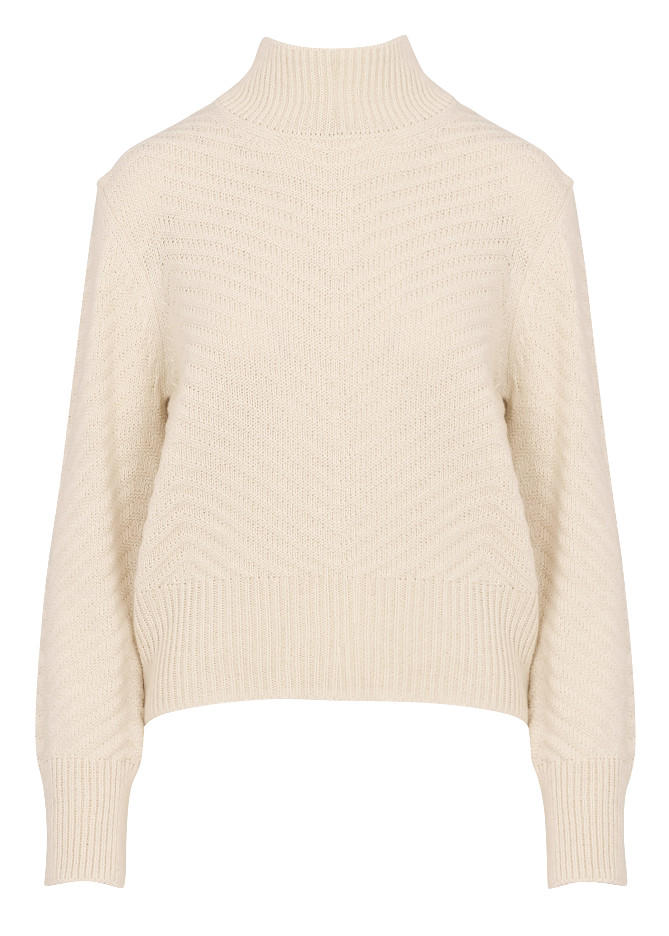 MWILLIAM - Pull droit col montant | Blanc
