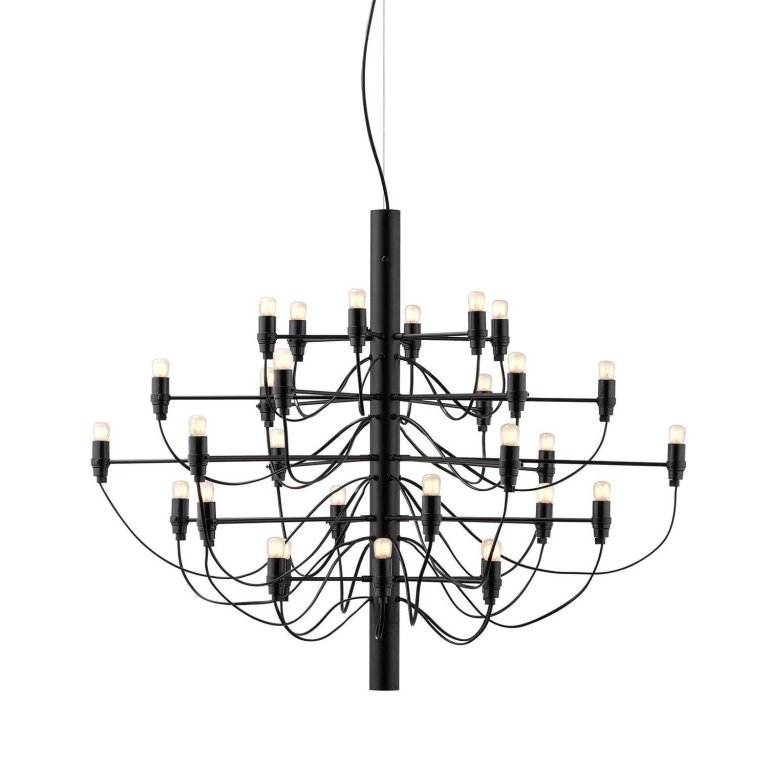 Flos 2097/30 by Gino Sarfatti kroonluchter Ø88 transparant zwart