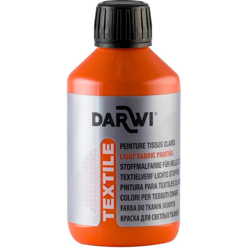 DARWI Flacon de 250 ml de Peinture Textile Opaque - Orange