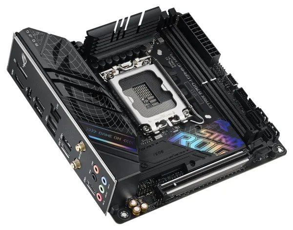 ASUS ROG STRIX B760-I GAMING WIFI - Bundkort - mini ITX - LGA1700 sokkel - B760 Chipset - USB 3.2 Gen 1, USB-C 3.2 Gen 1, USB-C 3.2 Gen 2x2, USB-C 3.2 Gen2 - 2.5 Gigabit LAN, Wi-Fi 6E, Bluetooth - onboard grafik (CPU påkrævet) - HD Audio (8-kanaler)