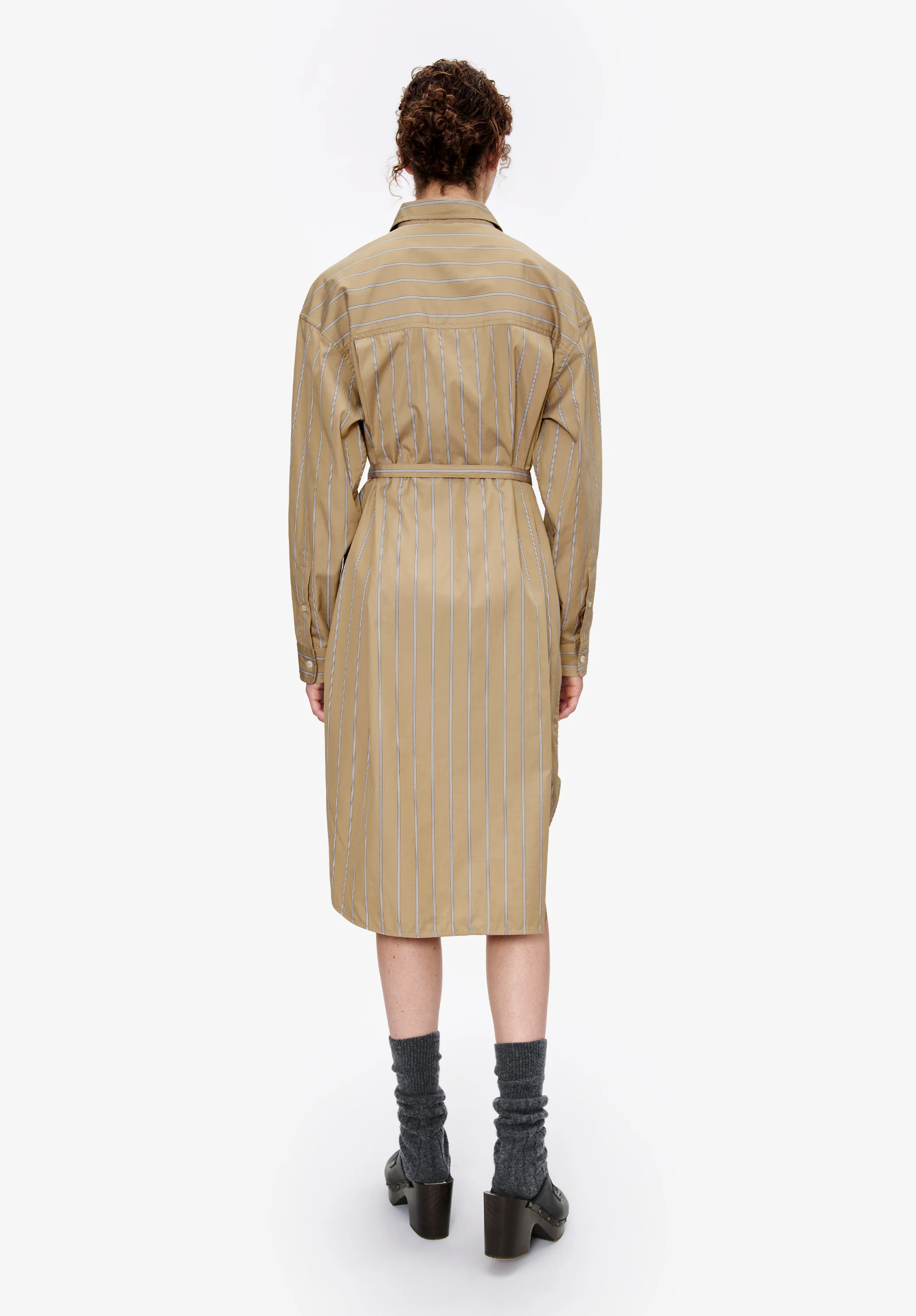robe chemise courte - Beige
