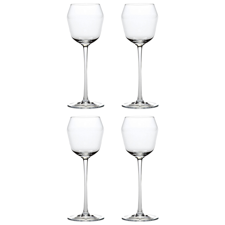 Serax Billie by Ann Demeulemeester witte wijnglazen set van 4 transparant