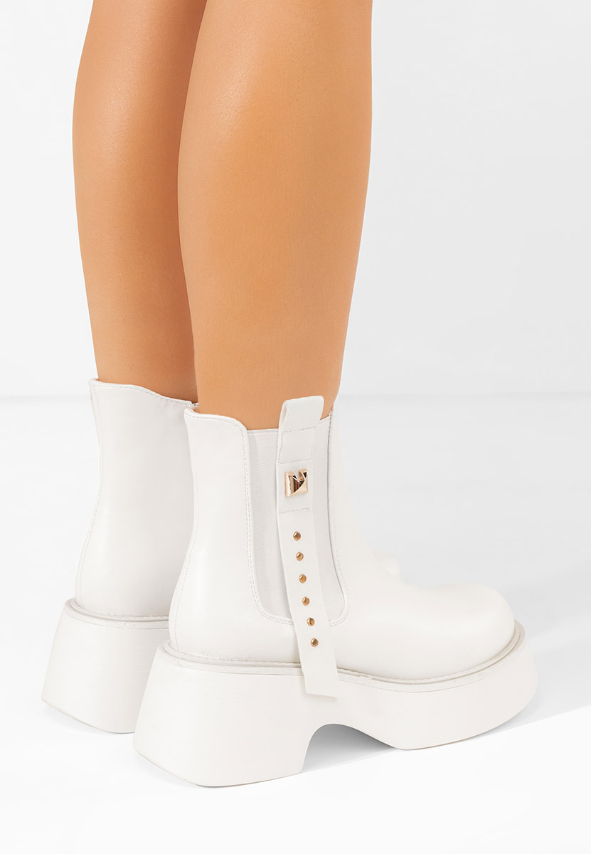 Bottines hautes femme blanches Janetia