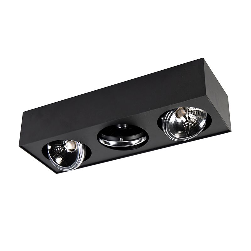 Design spot zwart vierkant 3-lichts - Kaya