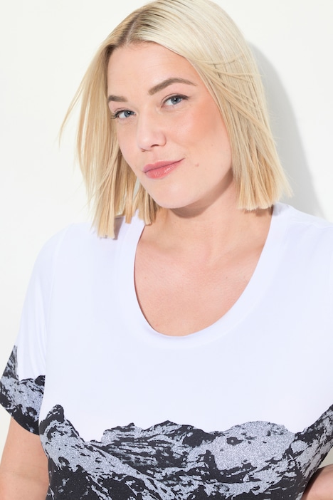 Funktionsshirt, Berge, Rundhals, Halbarm, recycelt