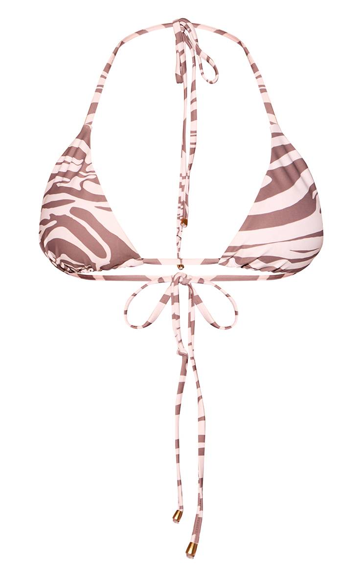 Marron Bas De Bikini Basique À Nouer Sur Les Côtés