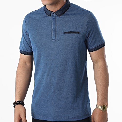 Polo A Manches Courtes 569 Bleu Chiné