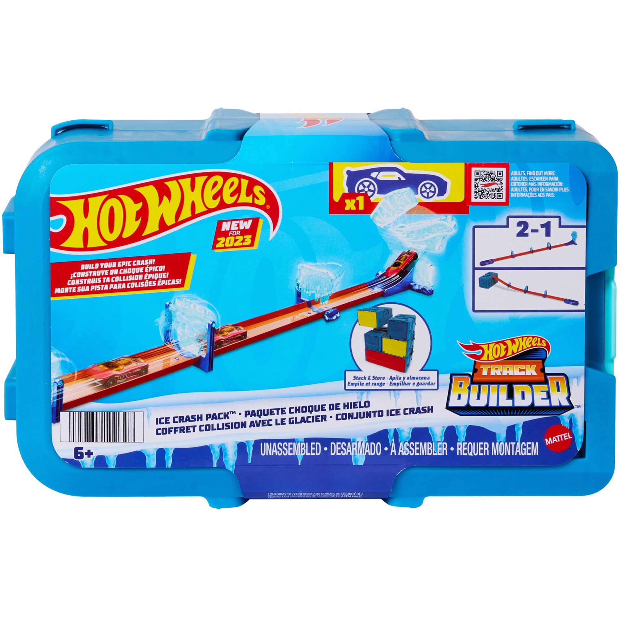 Mattel Rennbahn Track Builder Ice Crash Pack