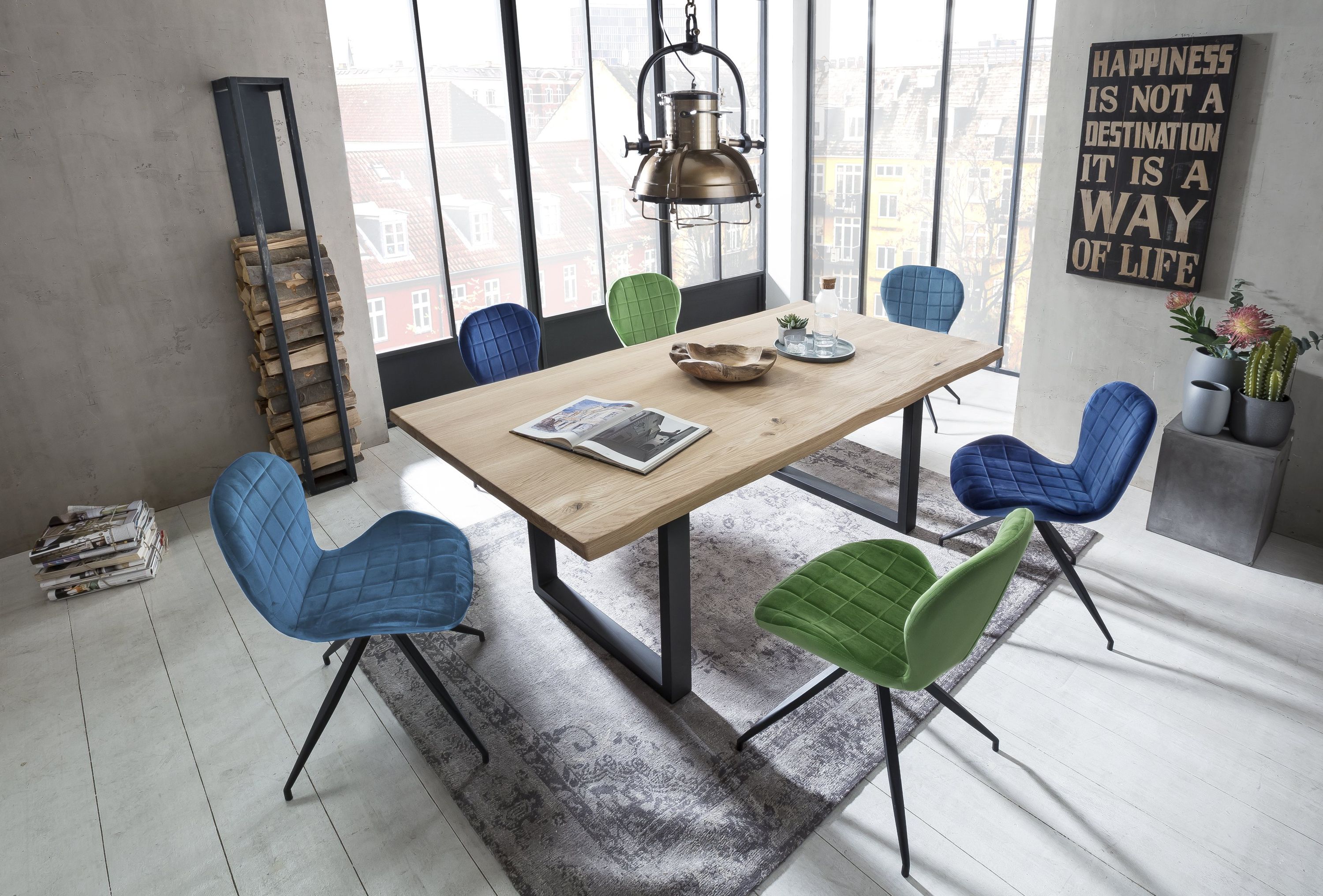 Tisch 200x100 Wildeiche Metall Holztisch Esstisch Küchentisch Speisetisch Küche
