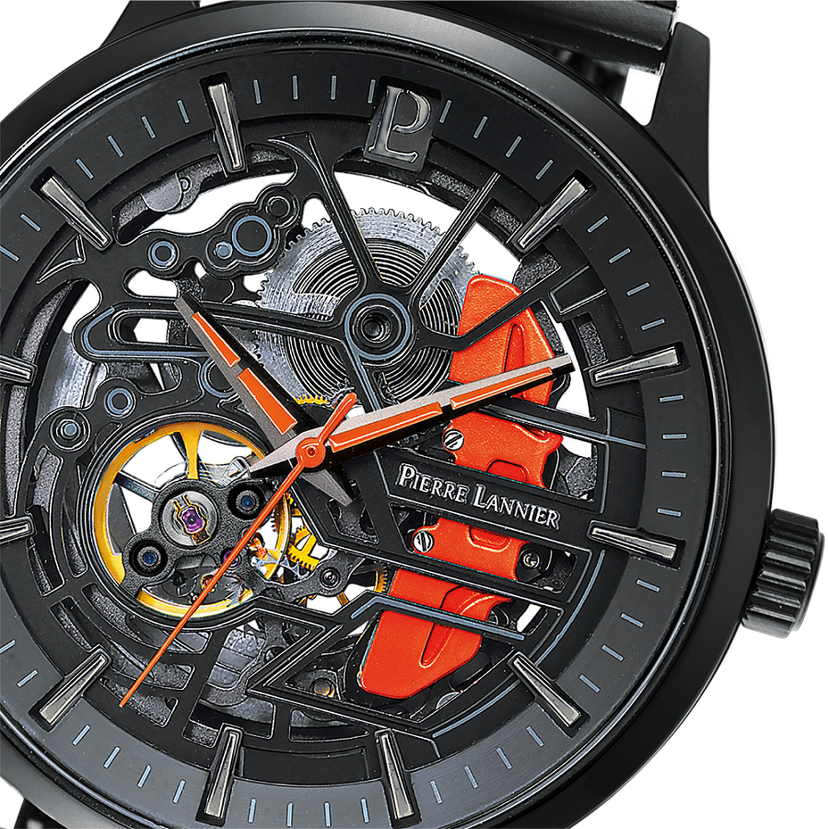 Montre PIERRE LANNIER Paddock homme automatique bracelet acier noir