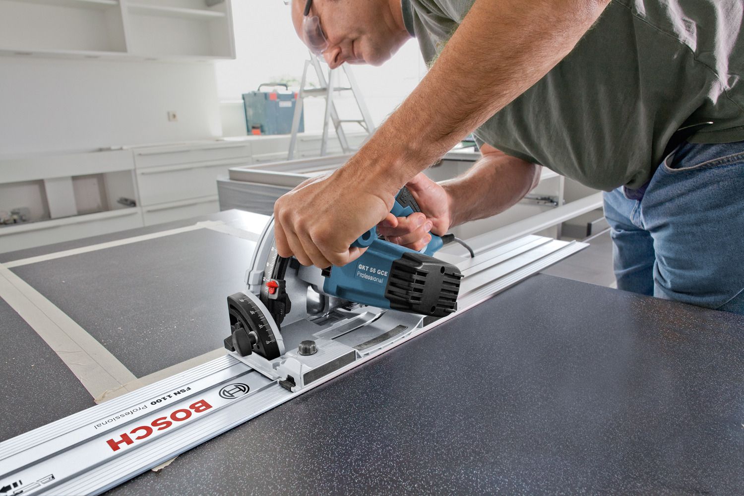 Bosch Professional GKT 55 GCE Invalzaag 165mm 1400W in L-Boxx - 0601675004
