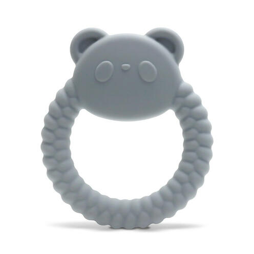 Hochet de dentition en silicone Panda Gris - LORELLI