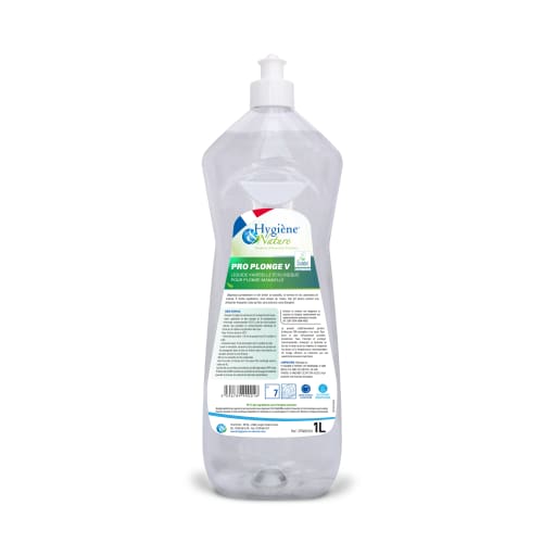 Liquide vaisselle plonge manuelle Ecolabel Hygiène et Nature Pro Plonge V flacon de 1L