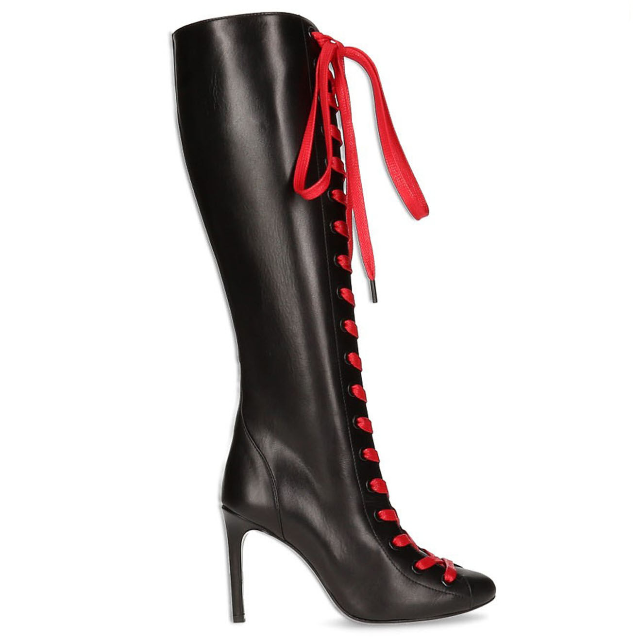 Maison Ernest Paris Cuissardes en Cuir noir/rouge - Talon 12 cm