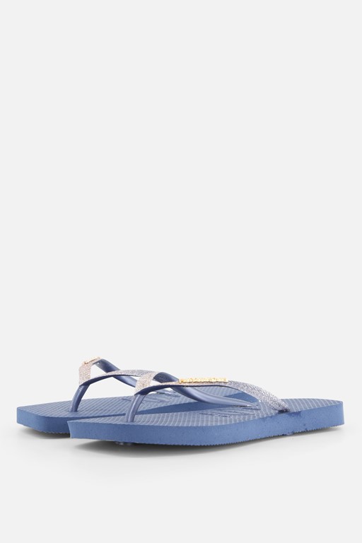 Havaianas Square Glitter Slippers blauw Rubber
