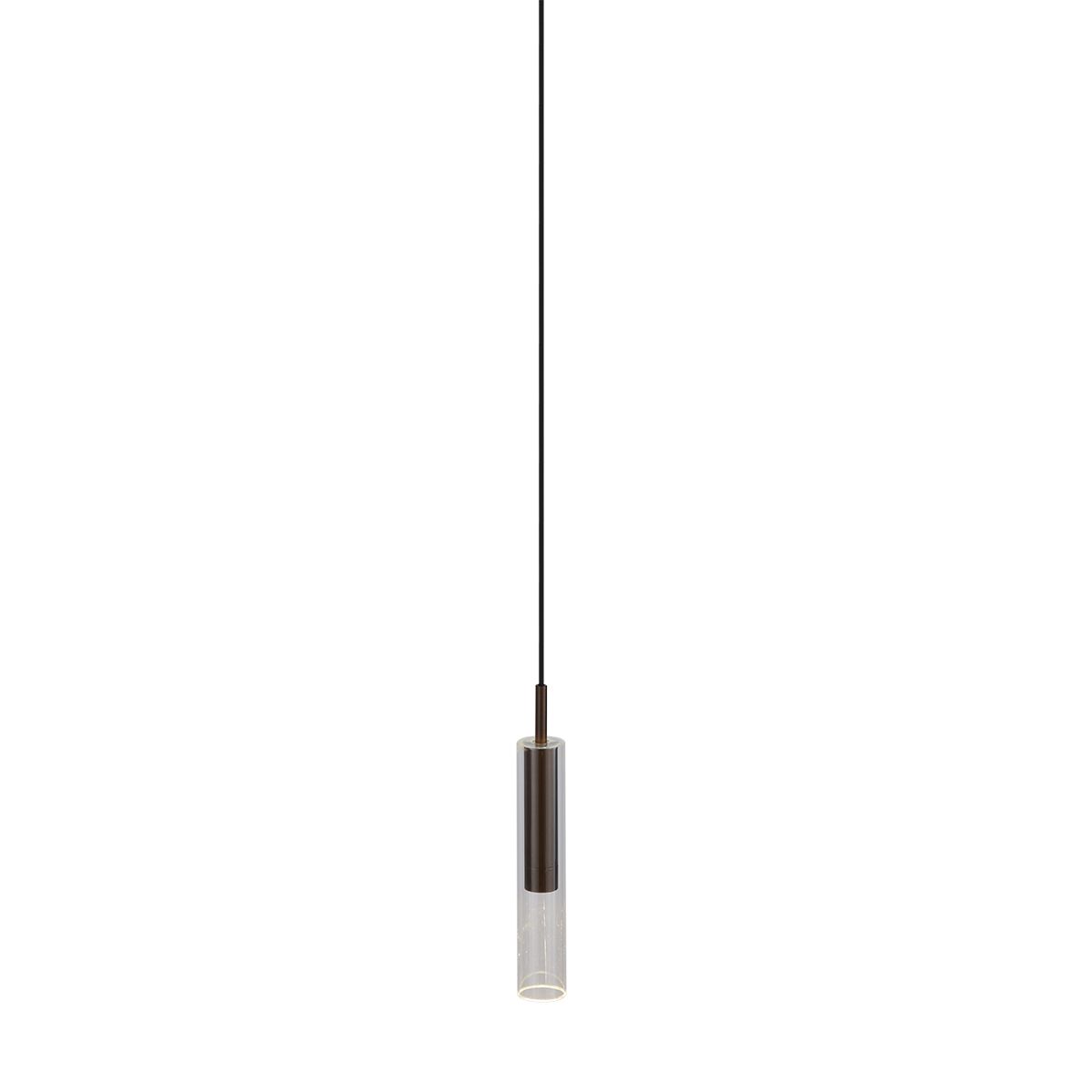 Moderne spot donker brons met helder glas voor railsysteem 1-fase - Slimline Loyce
