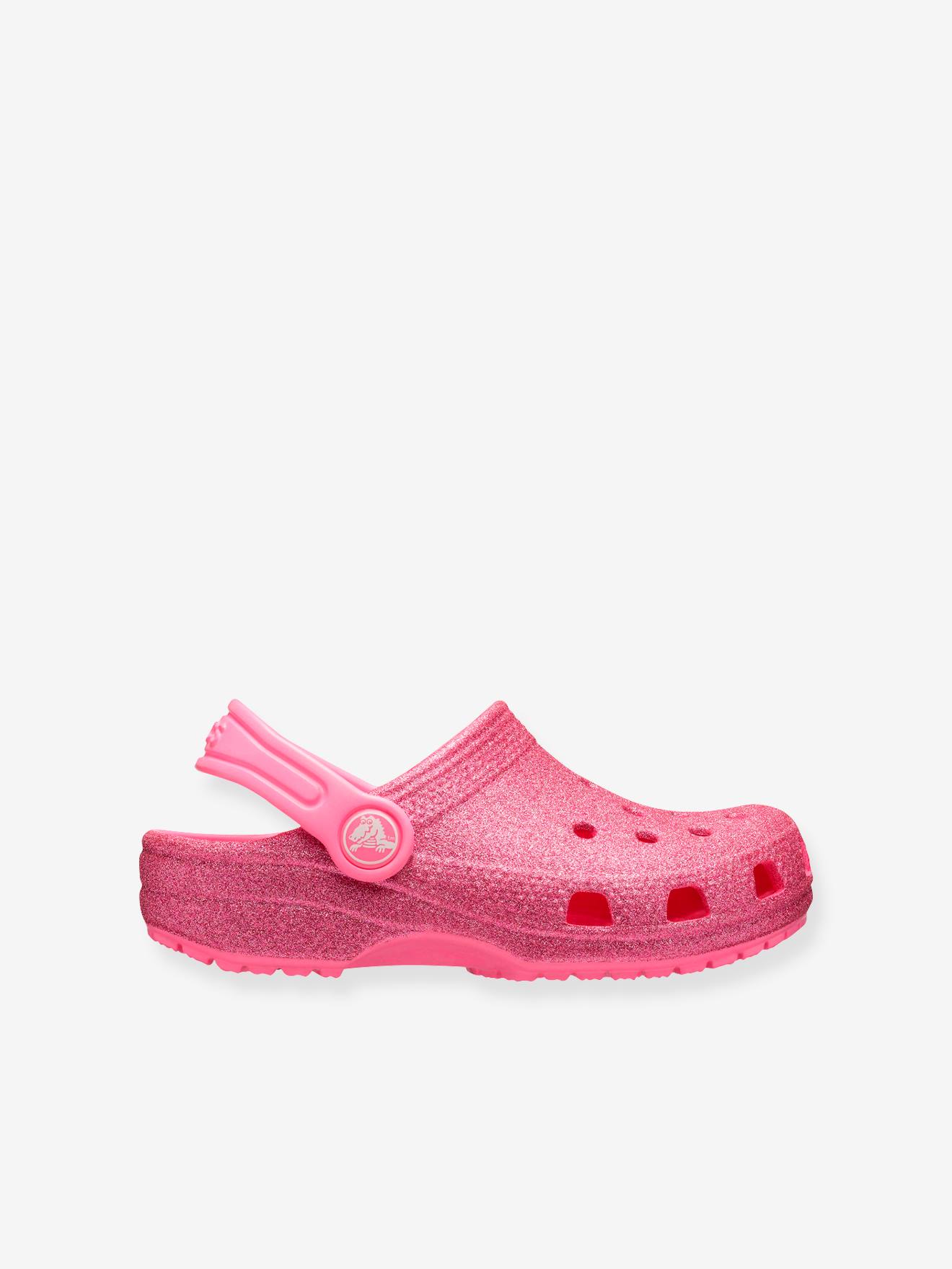 Tamanco Clássico com Glitter K CROCS™ para Meninas Rosa Claro Liso