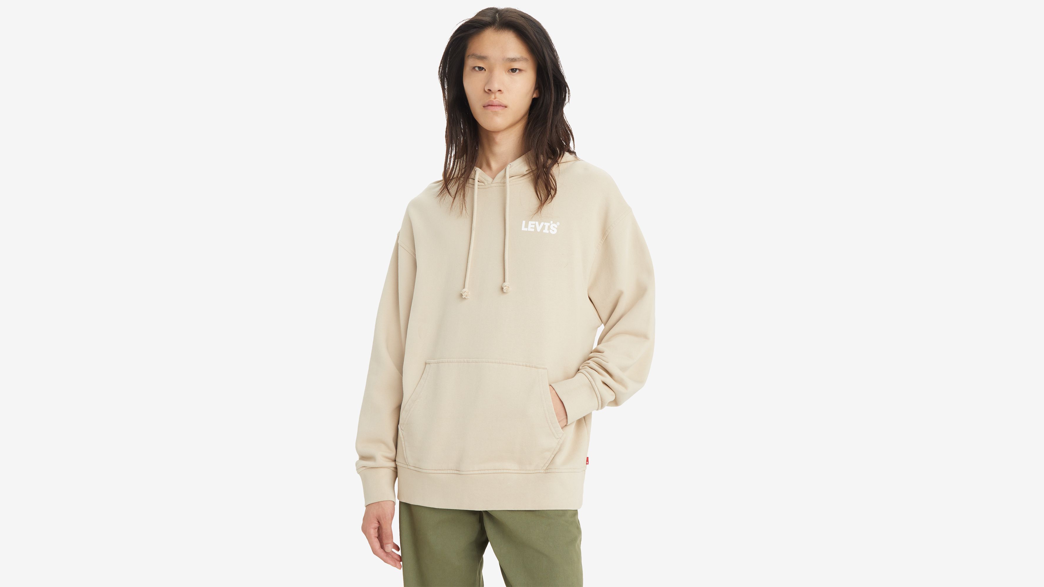 Sweat à capuche graphique relaxed - Step Headline Hoodie Feather Gray - Marron
