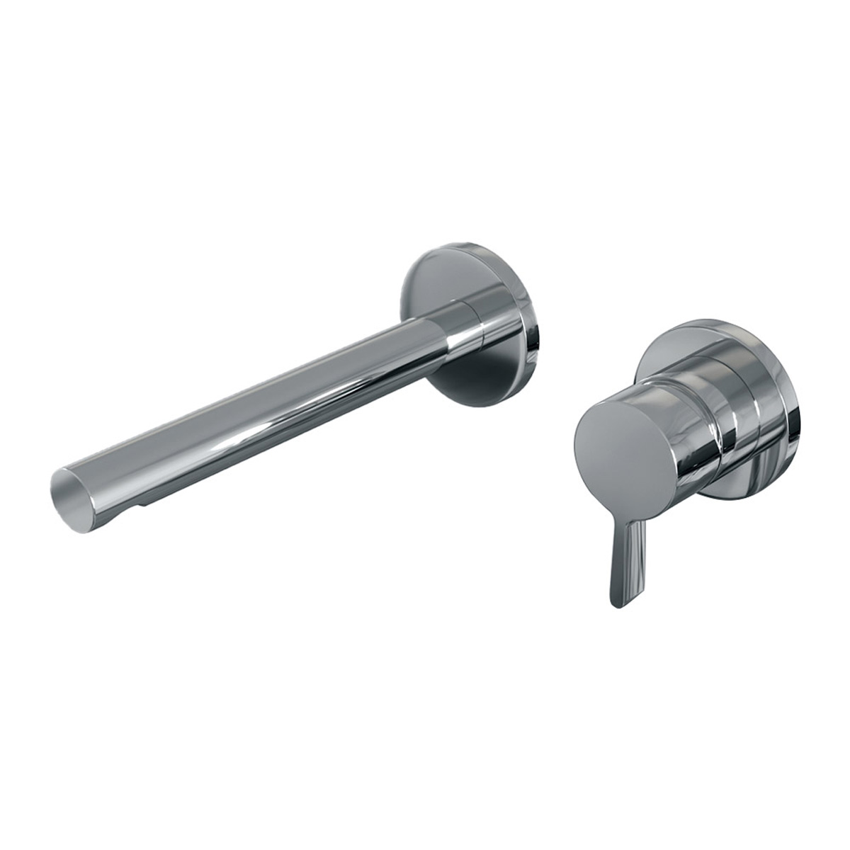 Brauer Chrome Edition ColdStart wastafelkraan inbouw rechte uitloop en rozetten model E1 chroom