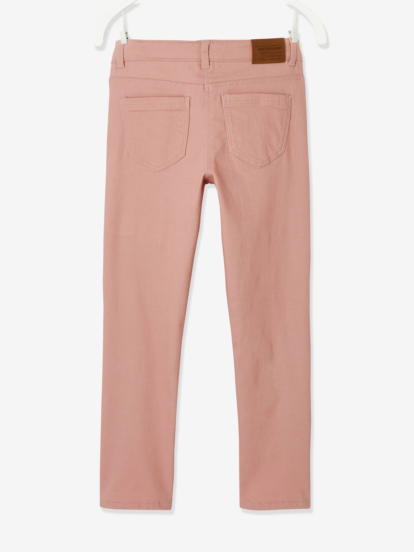 Calça feminina slim fit Morphologik, para quadris largos, tamanho STANDARD, cor azul-escura lisa.