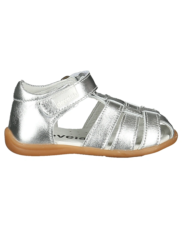 Lauflernsandalen DEVE mit Zehenschutz in silber