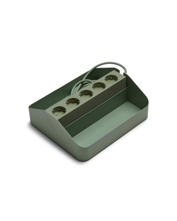 Pedestal Power Tray Double tv-organizer Mossy Green