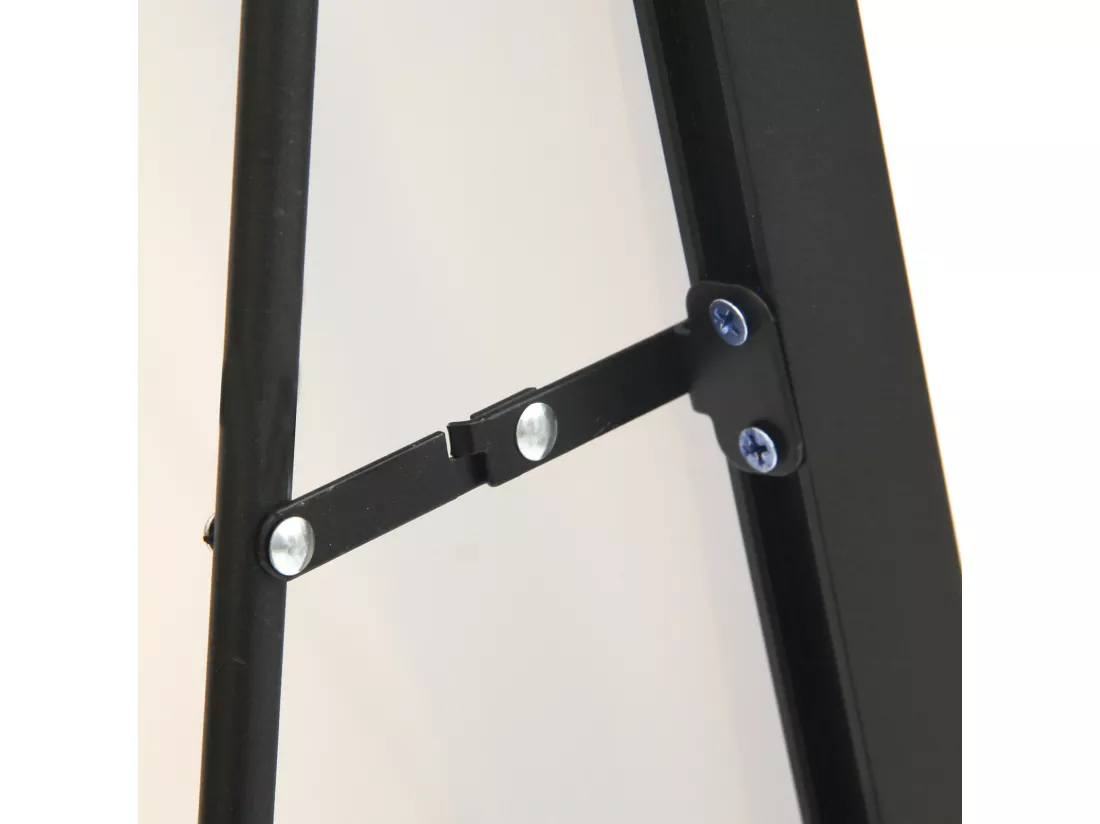 Miroir pleine longueur 165 x 60 cm, sur pied, suspendu ou appuyé, grand miroir de sol avec cadre en alliage d'aluminium noir pour salon ou chambre à coucher, rectangulaire