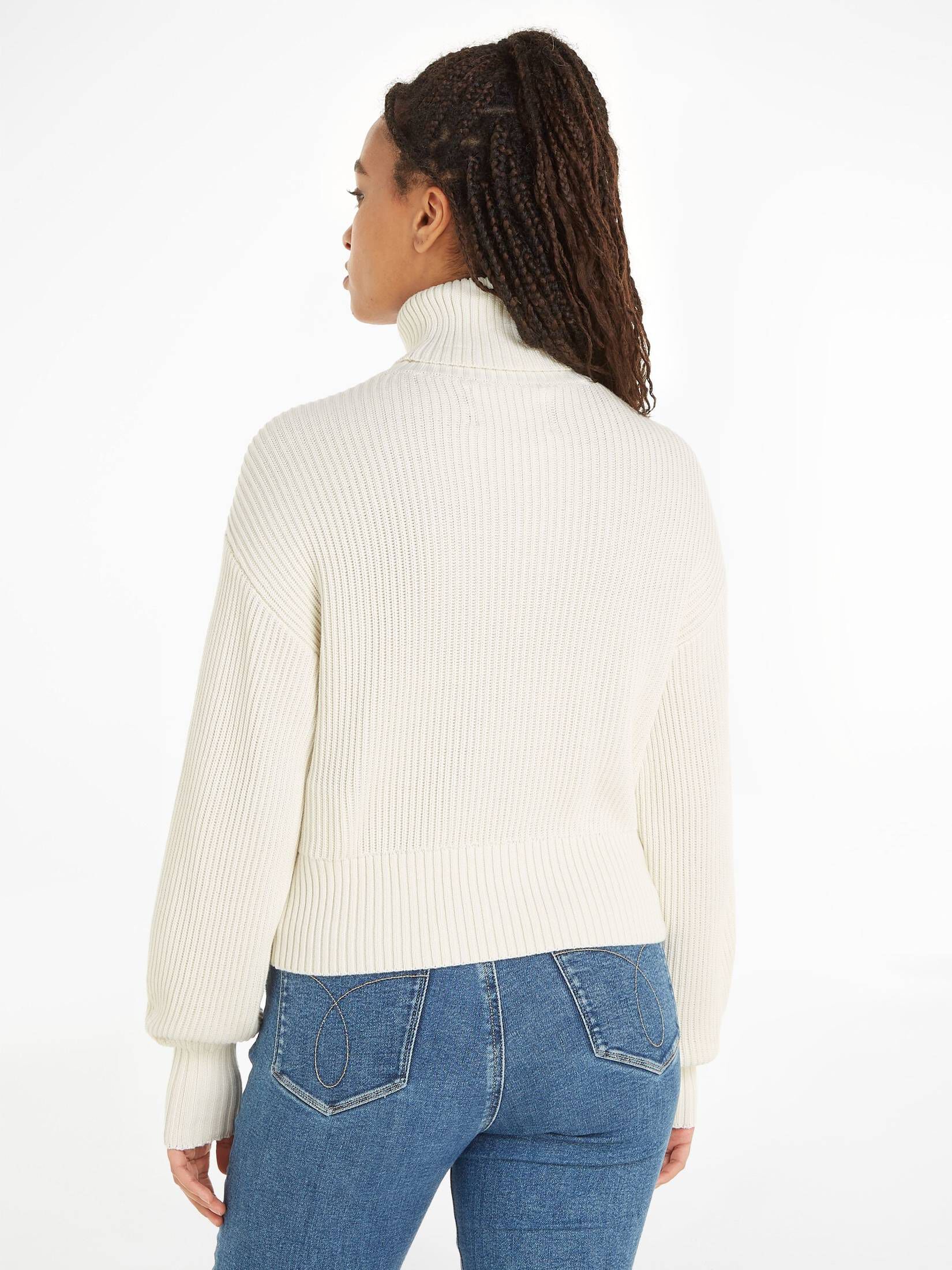 CALVIN KLEIN JEANS| Damen Rollkragenpullover BLOWN UP CK LOOSE SWEATER