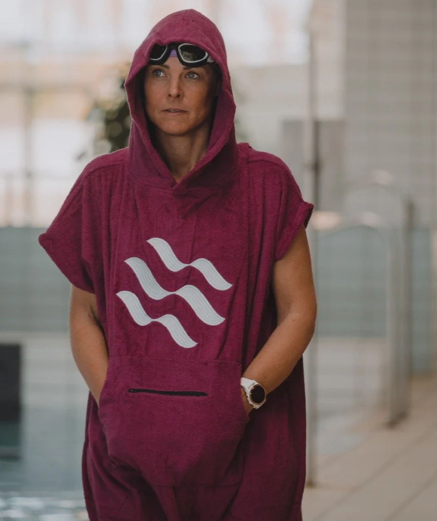 Watery badeponcho til voksne - Bomuld - Pink