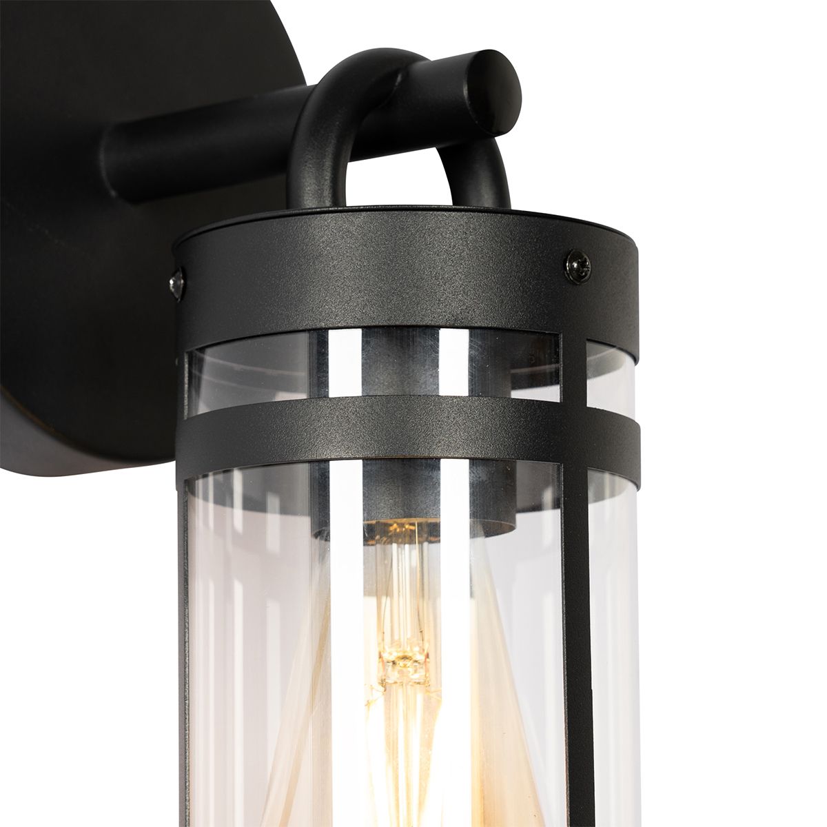 Buiten wandlamp zwart IP44 met schemersensor - Ruben