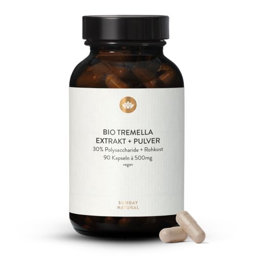 Sunday Natural Products  Bio Tremella Extrakt + Pulver Kapseln