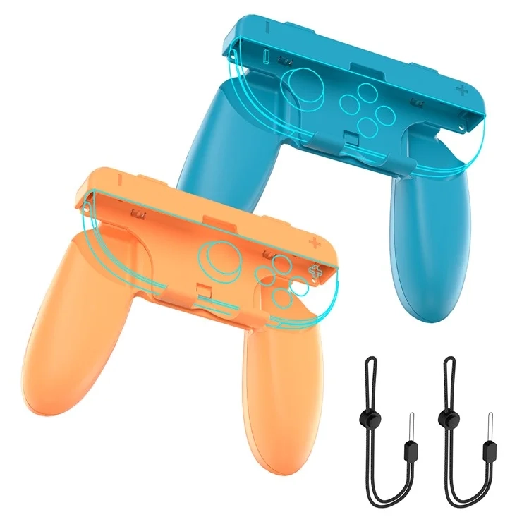 (2er Set) Griff Halterung Gamepad Hülle kompatibel für Nintendo Switch 2 / Joy-Con Controller - Blau / Rot