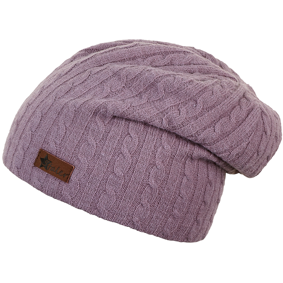 Sterntaler Slouch-Beaniee Zopfmuster lila