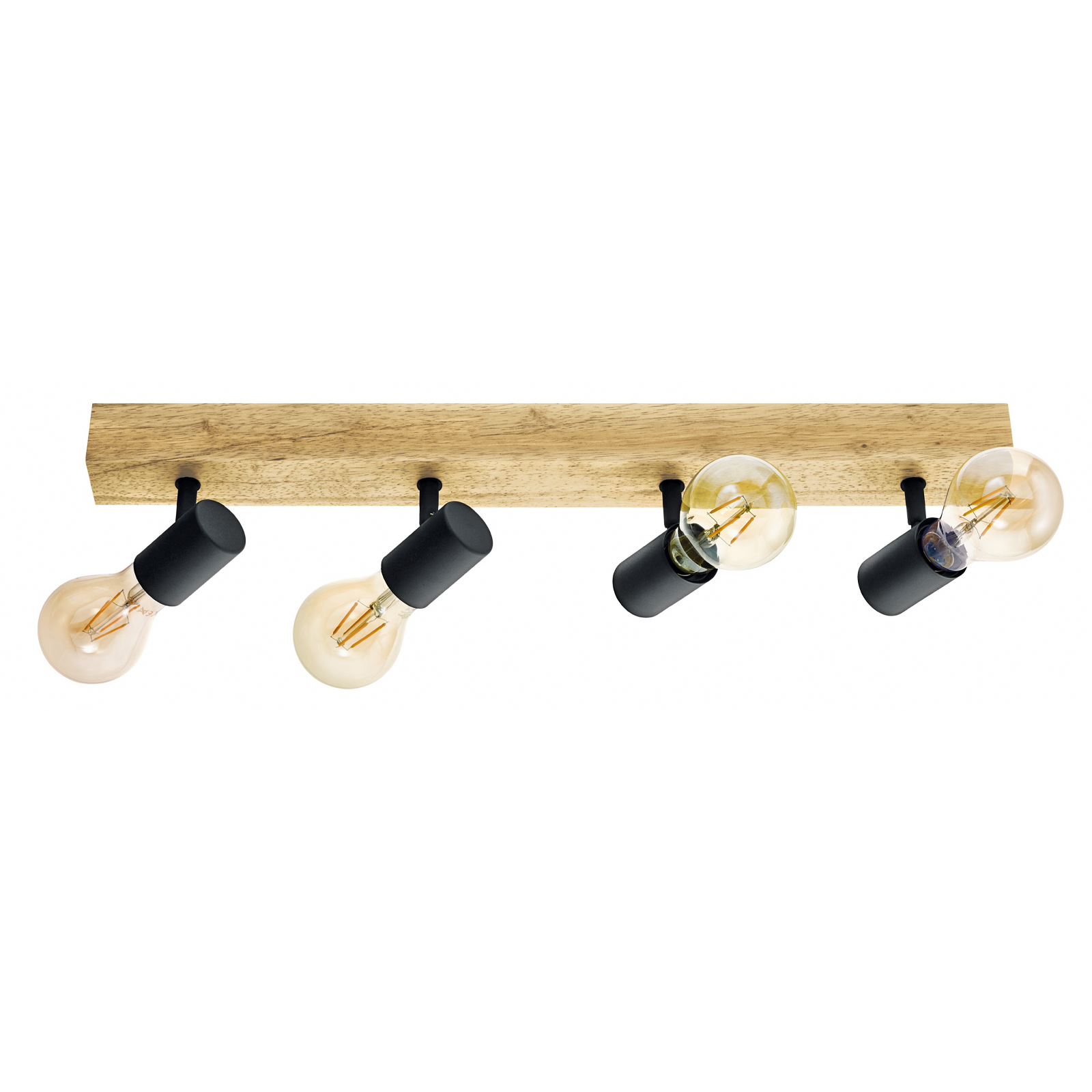 Spotbalken - Holz-schwarz - 4-flammig