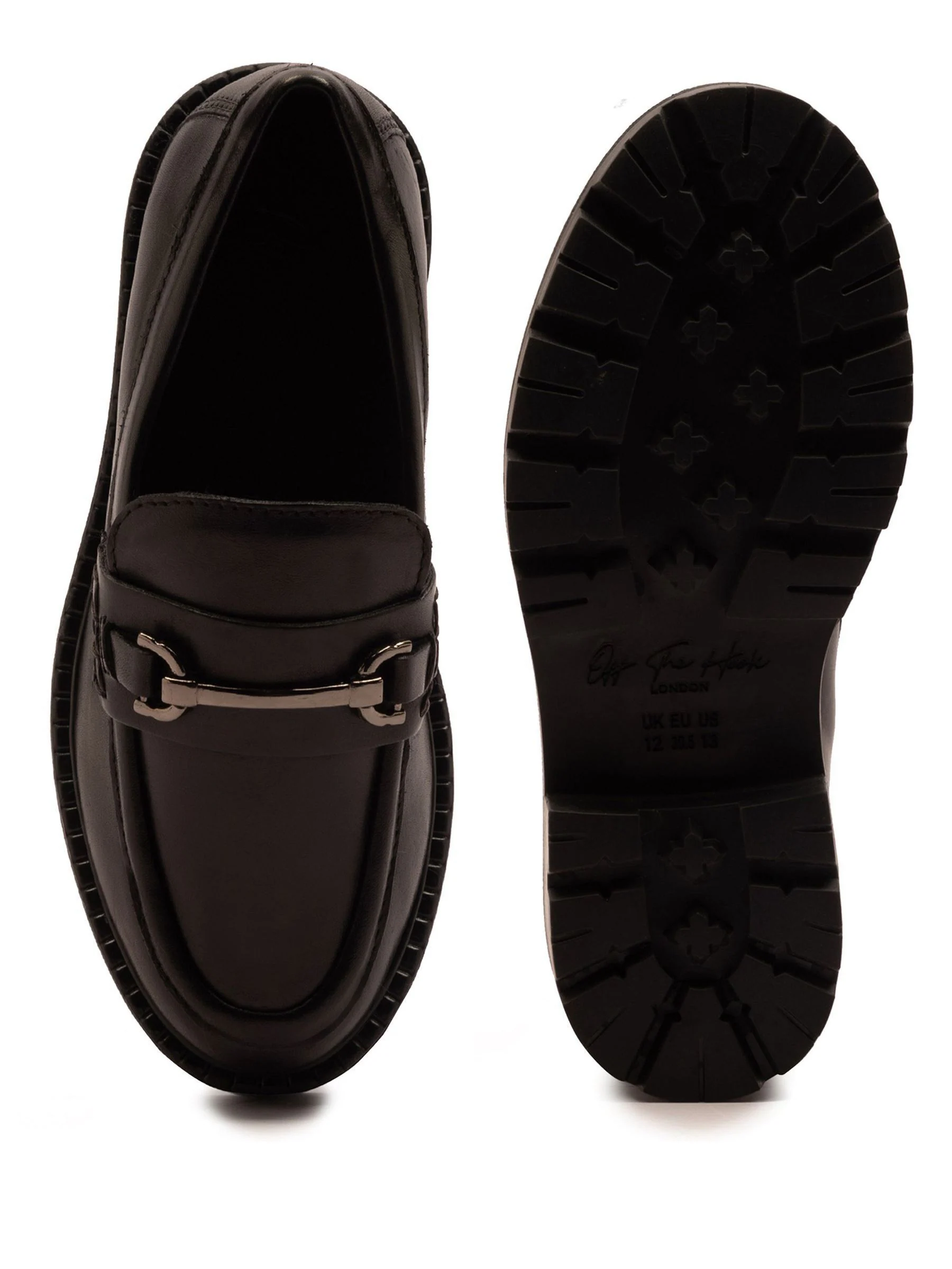 Off The Hook Lara Leather Metallic Detail Chunky Sole Loafers
