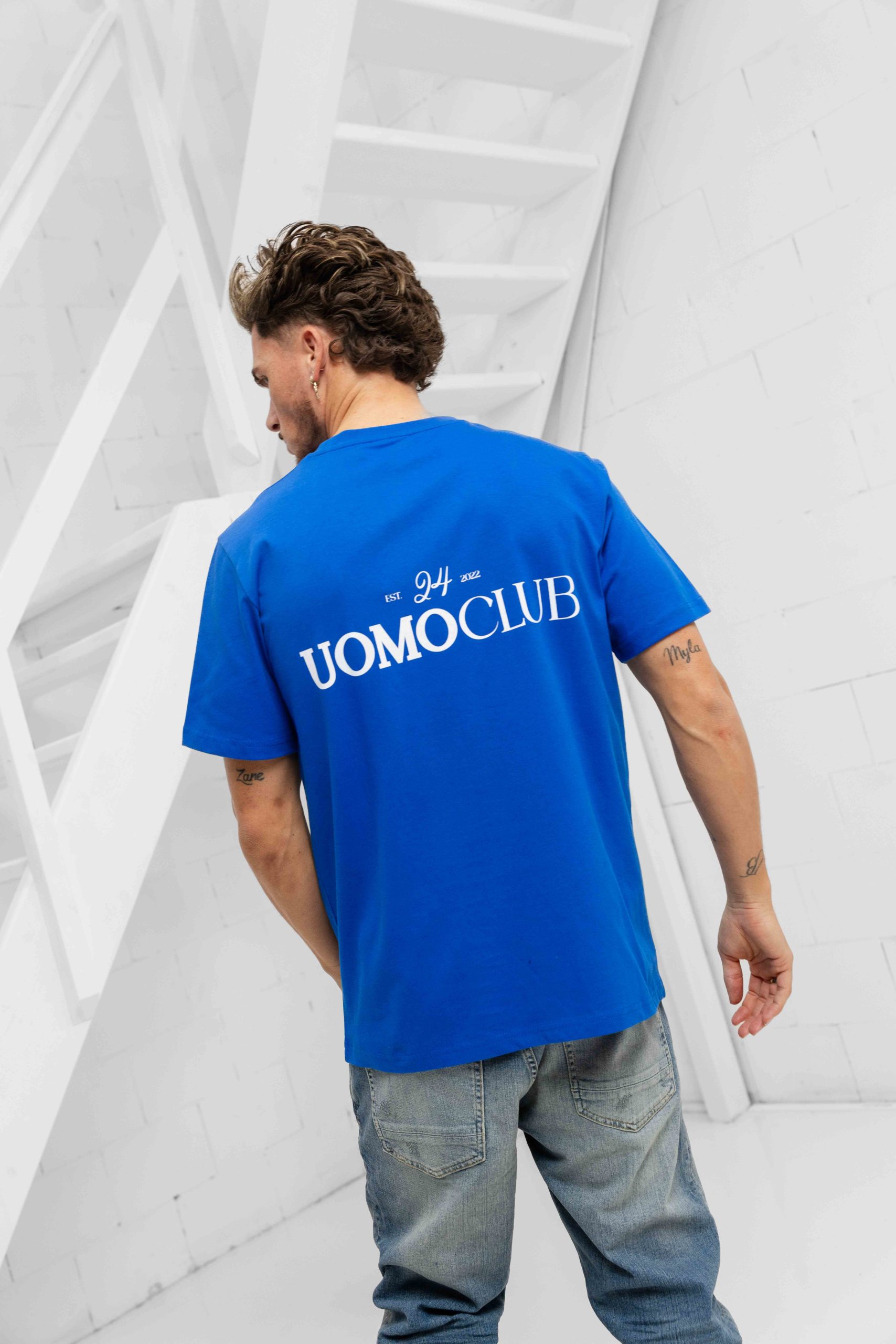 24 Uomo Club T-shirt Heren Kobalt Blauw
